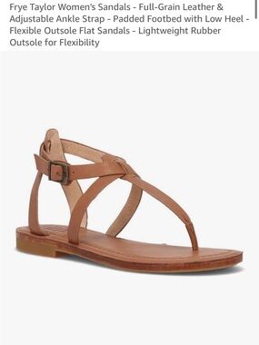 Frye Women's Brown Leather Strappy Thong Sandals